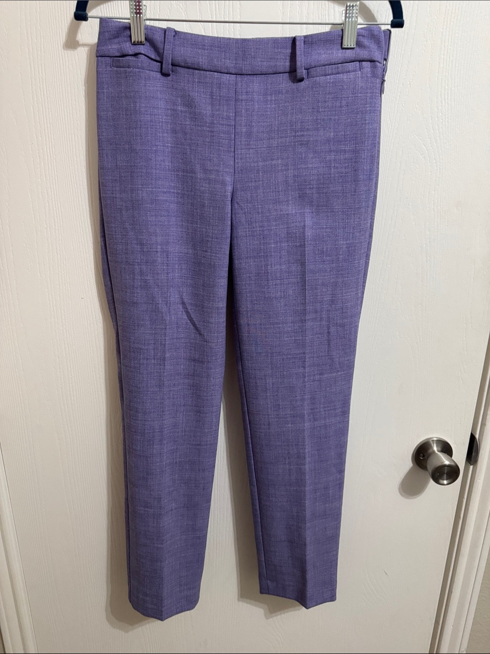 Talbots Chatham Ankle Slim Leg Pants Lavender Purple Petite 0 Side Zip Lined